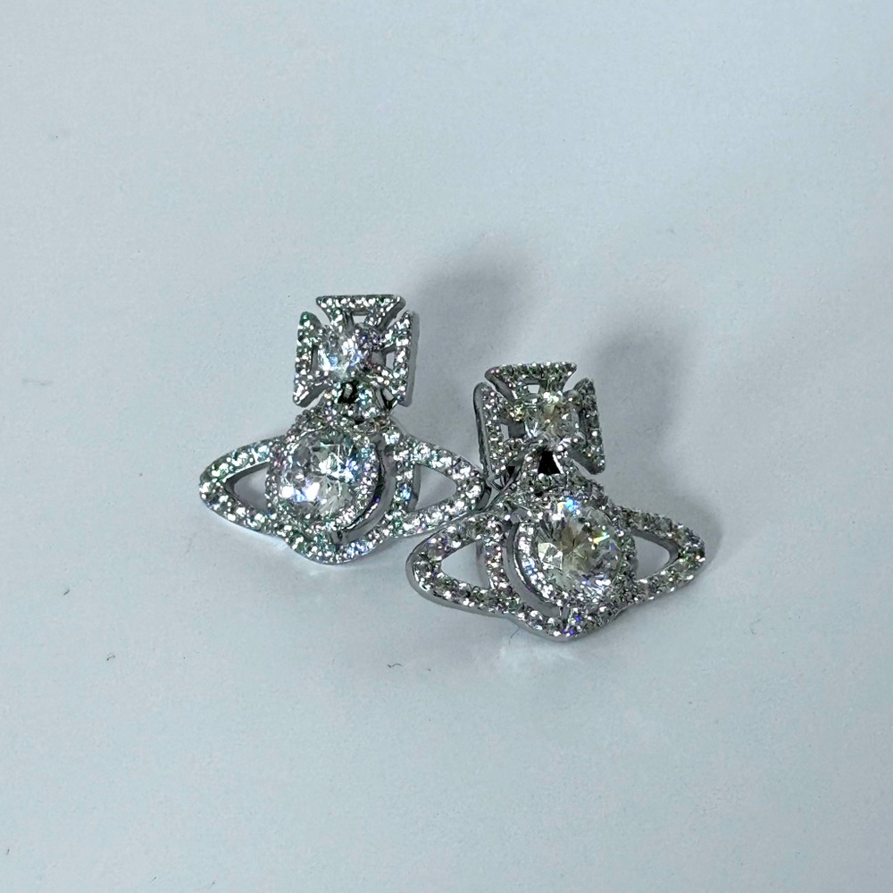 Vivienne Westwood silver rhinestone earrings - Picture 2 of 7